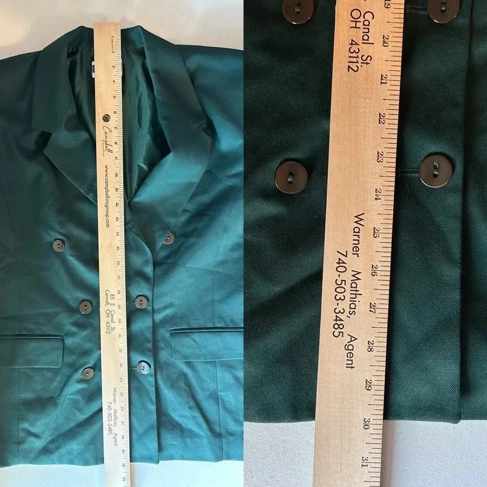 Pendleton Vintage Wool Blazer Jacket Women’s Size 14 Green Classic Lined Buttons